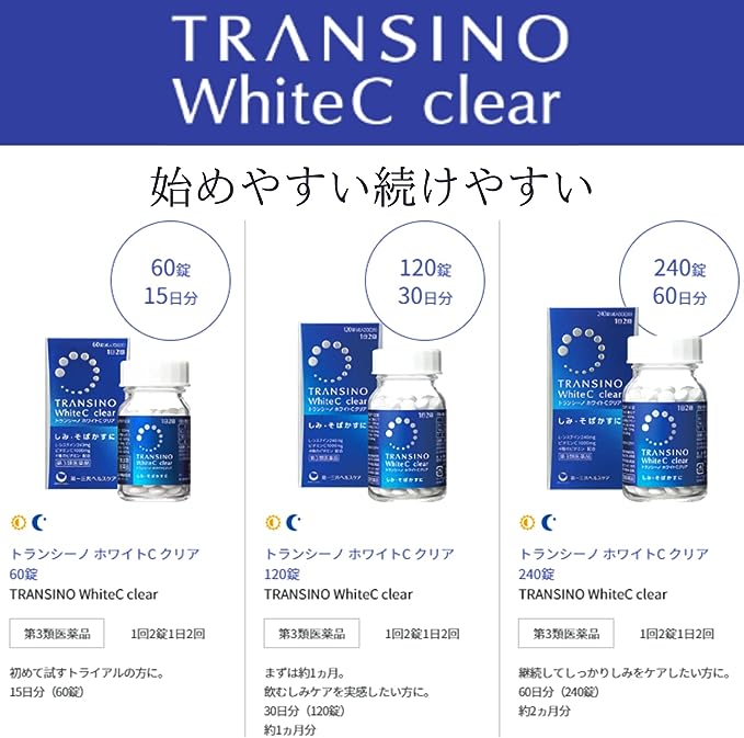 【第3類医薬品】トランシーノ ホワイトCクリア 240錠は、始めやすい続けやすい。