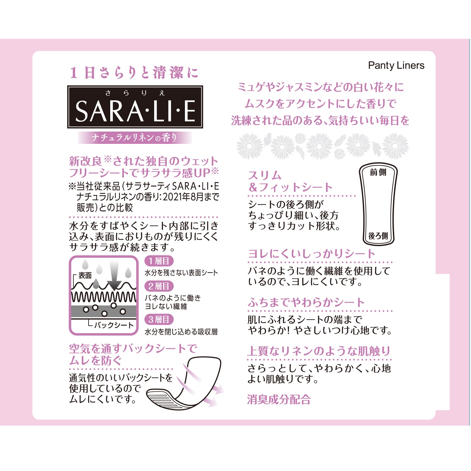 小林製薬　サラサーティ　ＳａｒａｌｉｅＮＬ７２個の裏面画像