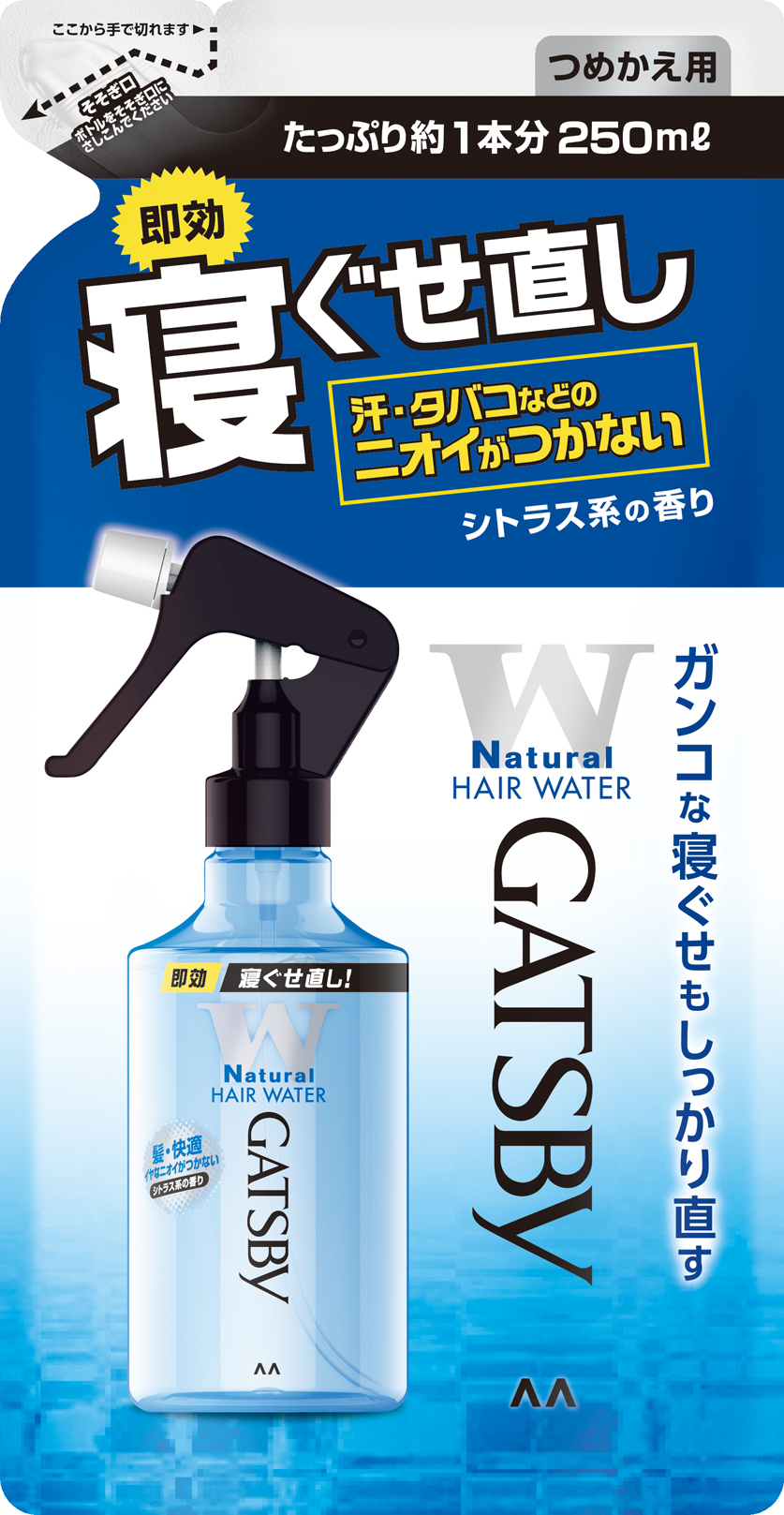 ギャツビー 寝ぐせ直しウォーター 詰め替え用 250ml - スタイリング