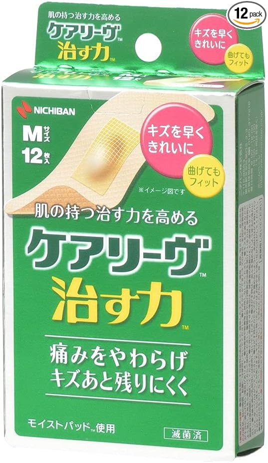 【ニチバン】　ケアリーヴ治す力　Mサイズ　１２枚