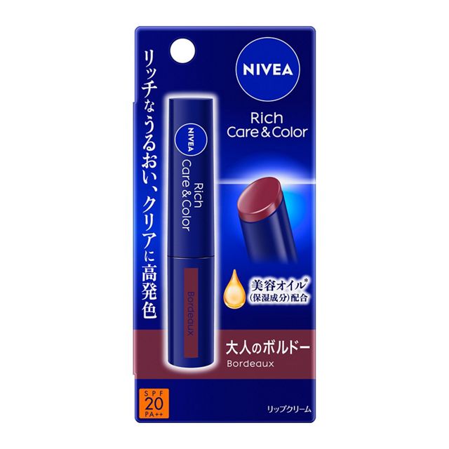 ニベア　リッチケア＆カラーリップ　ボルドー　２ｇ