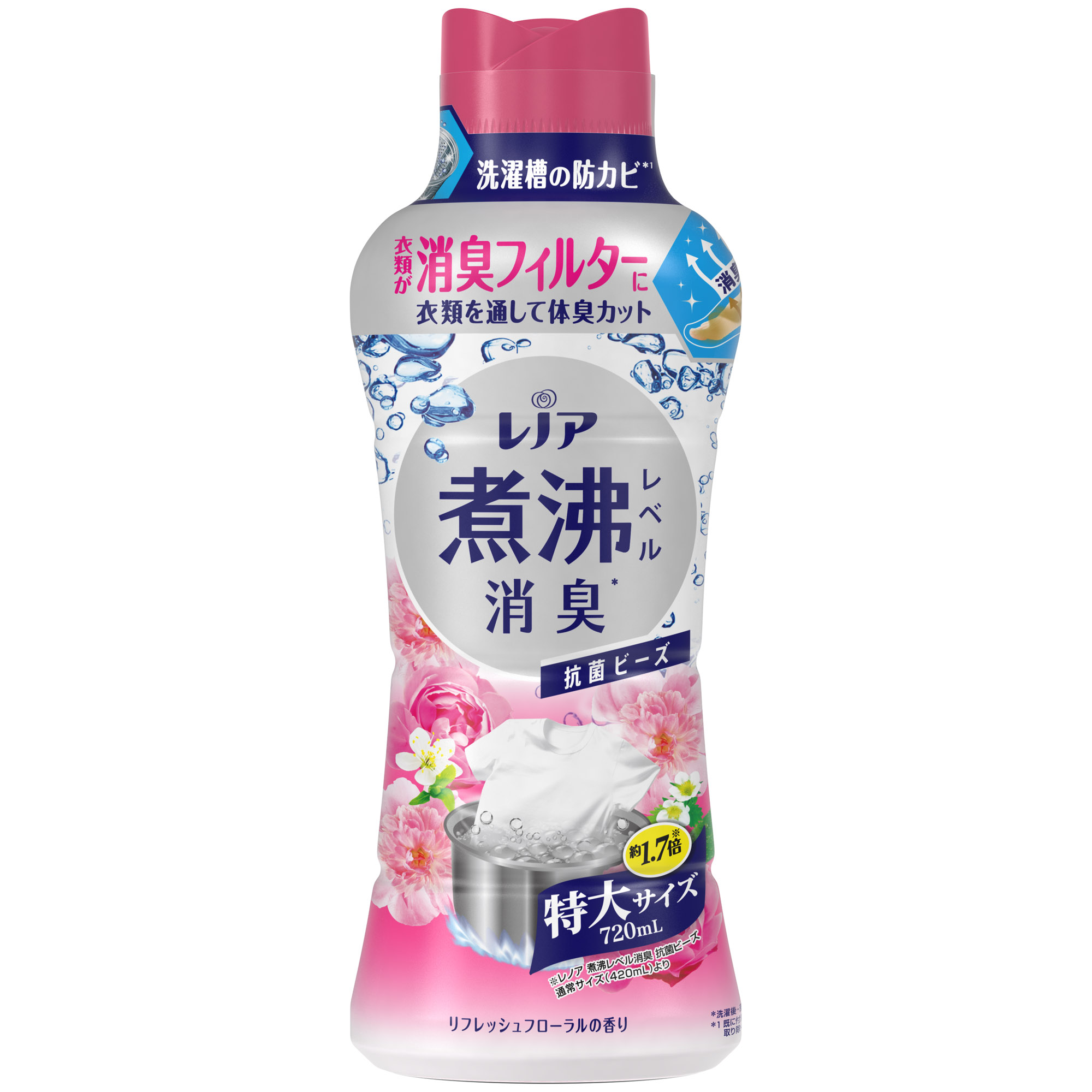 レノア煮沸消臭抗菌ビーズ リフレッシュフローラルの香り 特大 ７２０ml｜ミヤモトSHOP