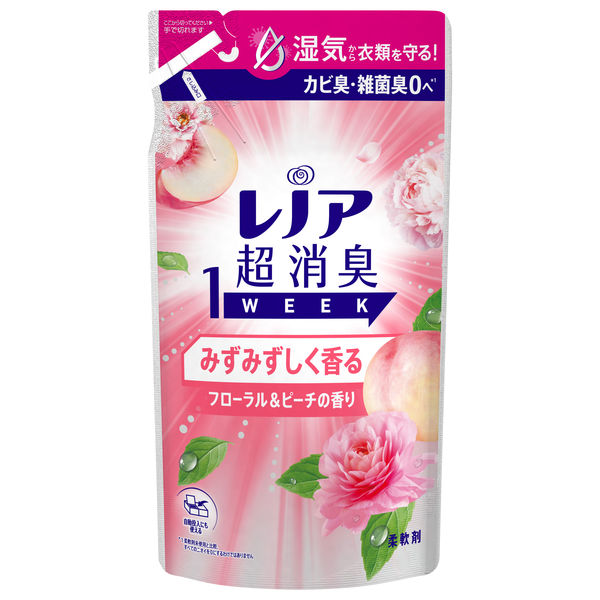 レノア超消臭１ｗｅｅｋみずみずしく香るフローラル＆ピーチの香りつめかえ用　３４０ｍｌ