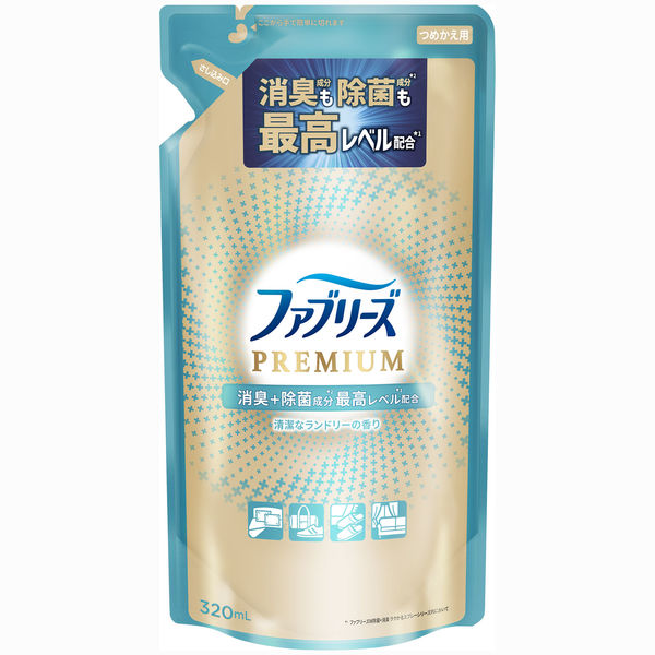 ファブリーズ 布用 W除菌+消臭 プレミアム 清潔なランドリーの香り 詰め替え ３２０ｍｌ