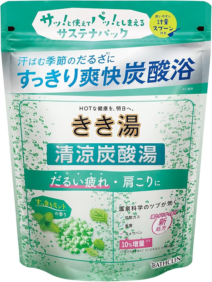 【医薬部外品】［アース製薬］　きき湯 清涼炭酸湯 すっきりミントの香り ３６０ｇ