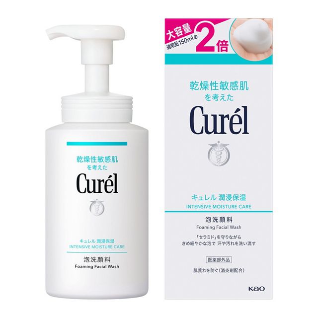 【花王】［医薬部外品］　キュレル　潤浸保湿　泡洗顔料　大サイズボトル　３００ｍｌ