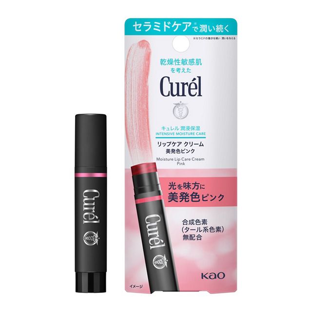 【花王】　キュレル　リップケア　クリーム　美発色ピンク