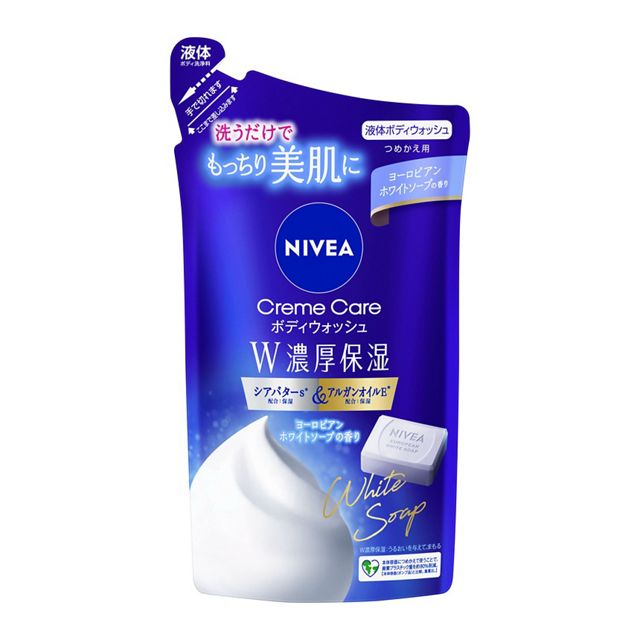 ニベア　クリームケアボディウォッシュ　W濃厚保湿　ヨーロピアンホワイトソープの香り　つめかえ用　340ml