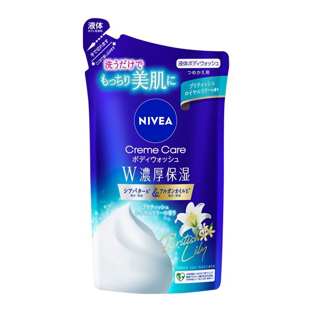 ニベア　クリームケアボディウォッシュ　W濃厚保湿　ブリティッシュロイヤルリリーの香り　つめかえ用　340ml