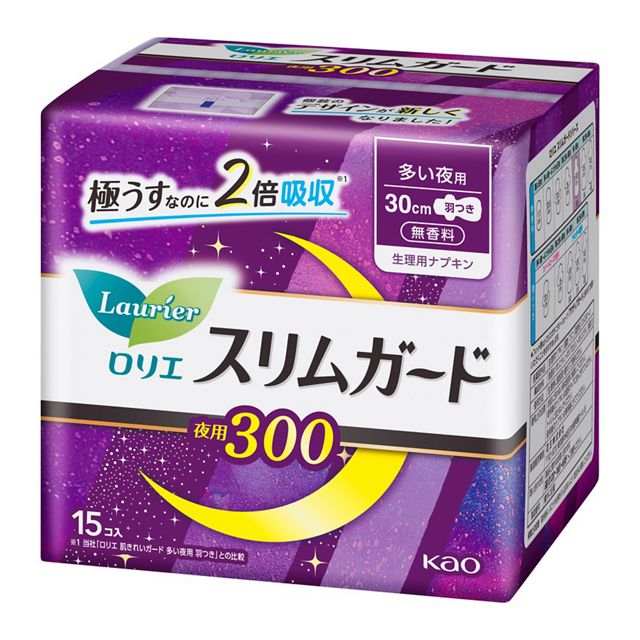 【花王】［医薬部外品］　ロリエ　スリムガード　多い夜用３００　１５コ入