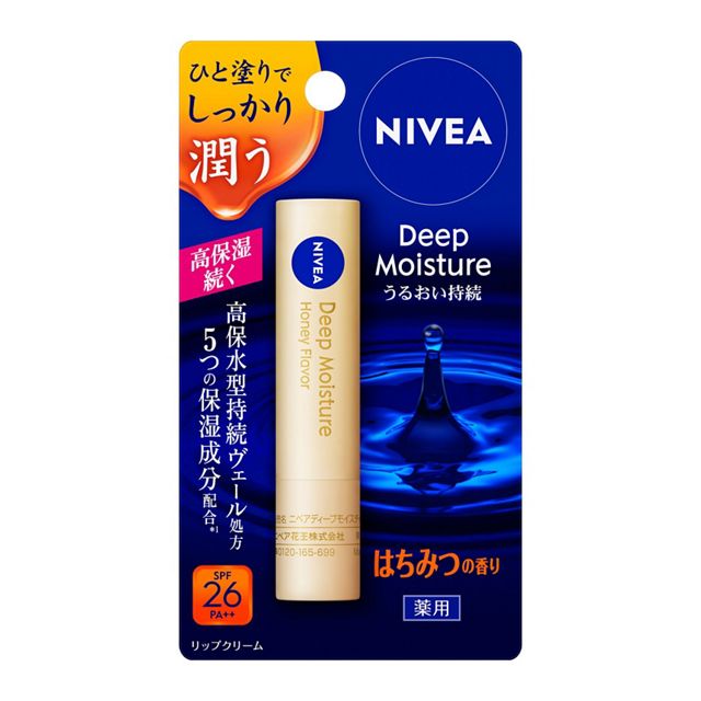 【花王】［医薬部外品］　ニベア　ディープモイスチャーリップ　はちみつの香り