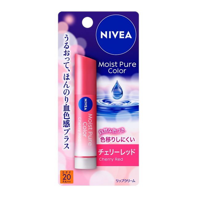 【花王】　ニベア　モイストピュアカラーリップ　チェリーレッド　３．５ｇ