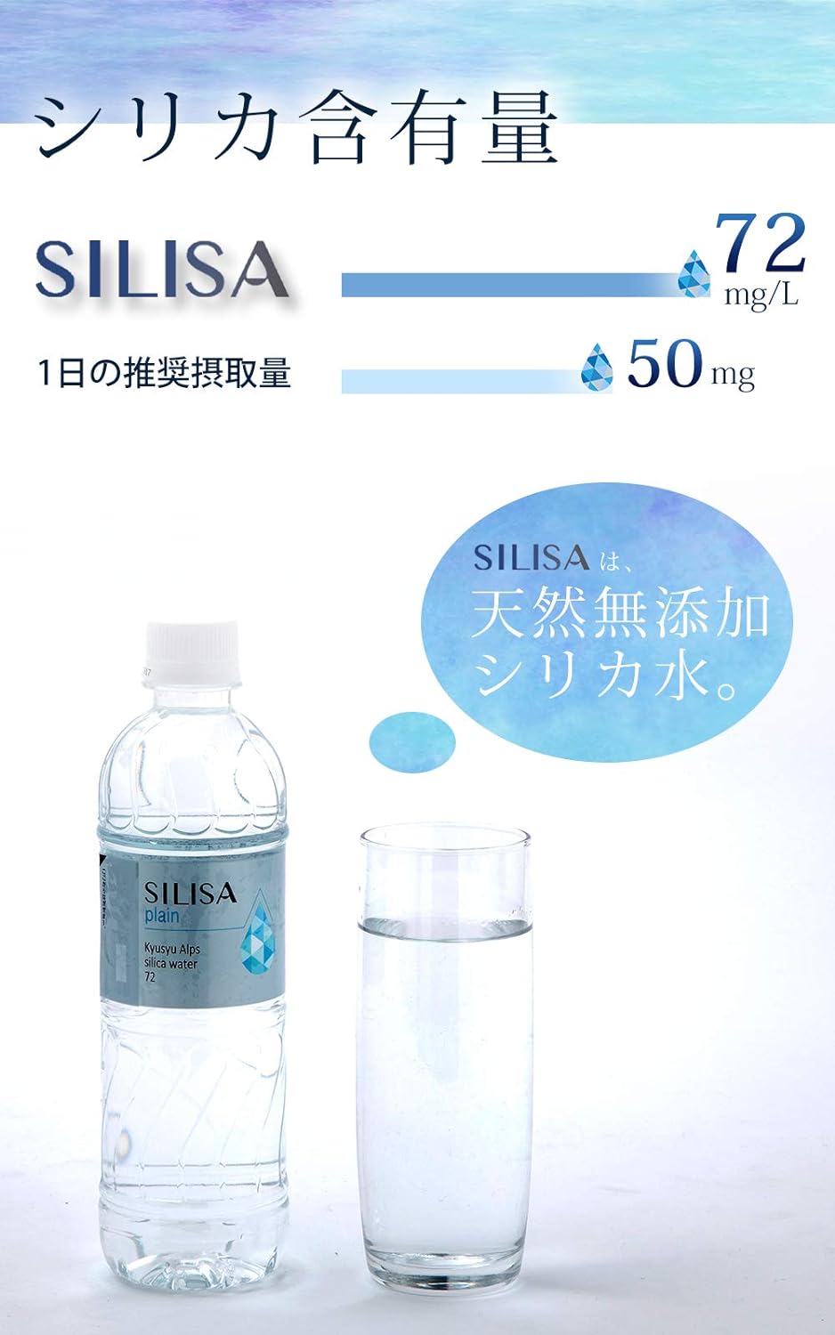 24本 1ケース】大分玖珠産 天然シリカ水 【SILISA】 525ml×24本 