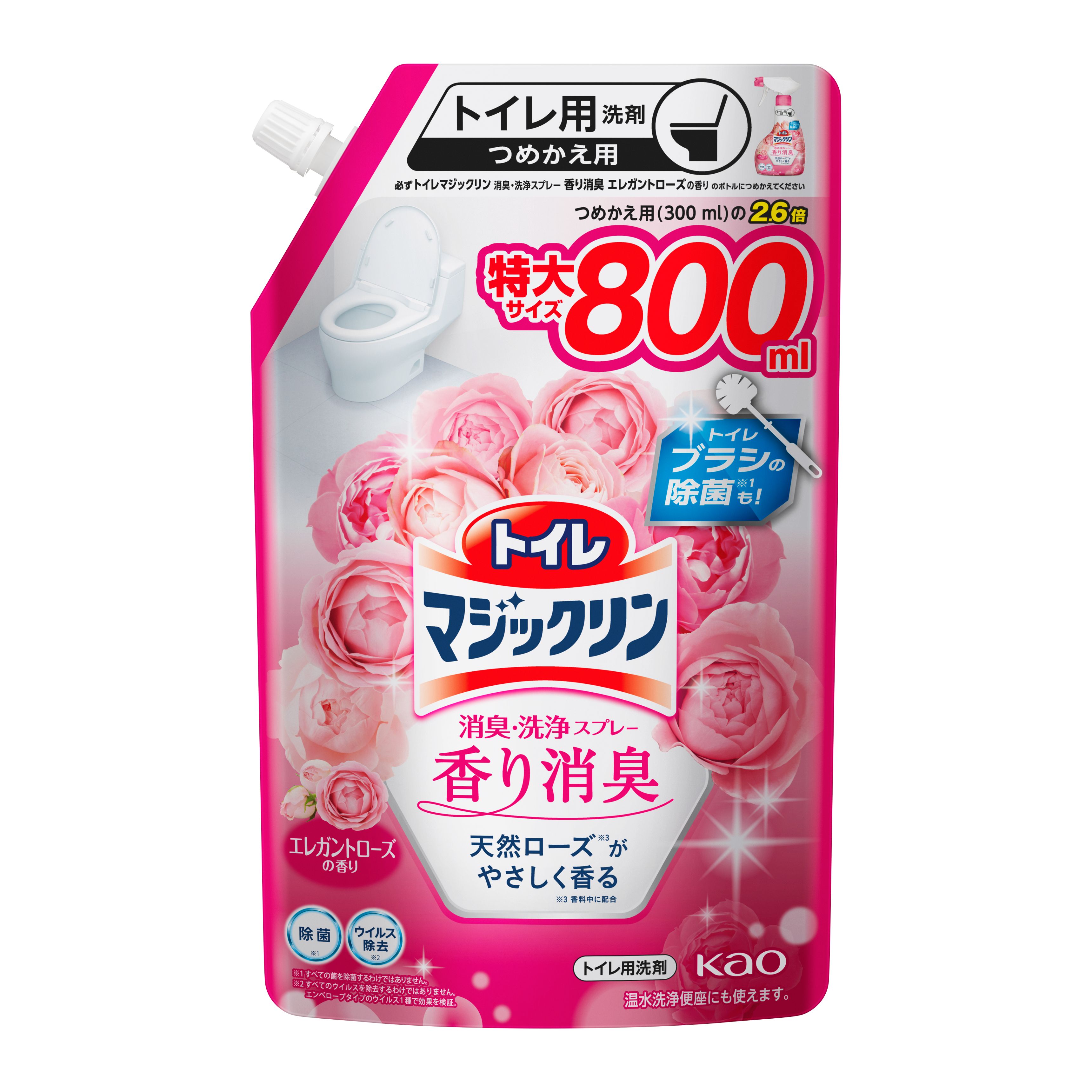 トイレマジックリン消臭洗浄スプレー香り消臭　エレガントローズ　詰替８００ｍｌ