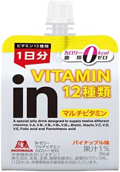 【森永製菓】 ｉｎゼリー マルチビタミン カロリーゼロ パイナップル味　１８０ｇ
